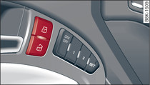 Driver's door: Central locking switch